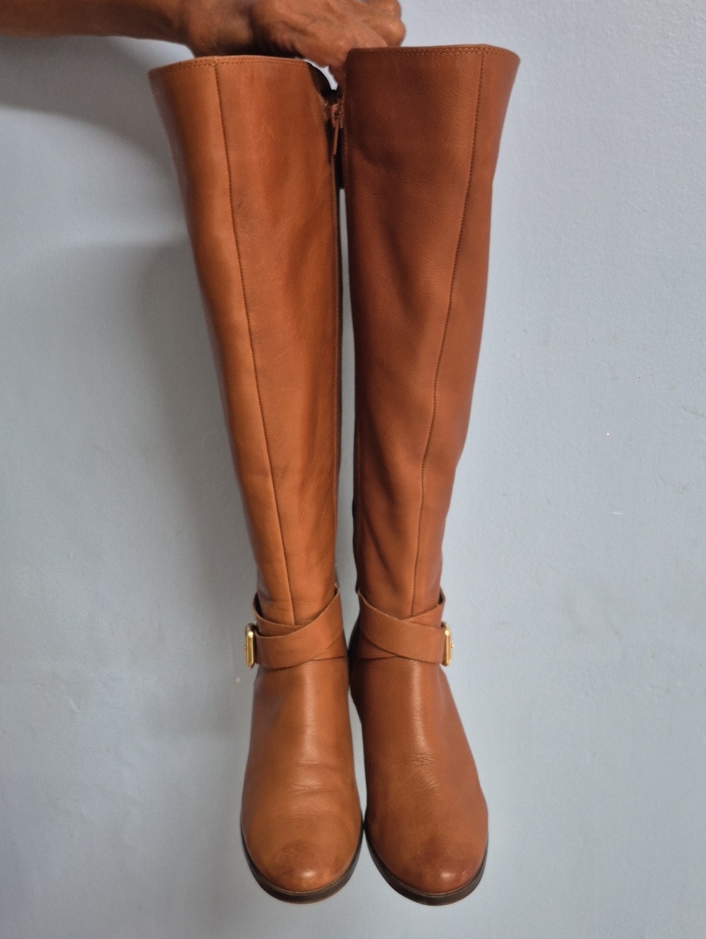 ALDO COGNAC GENUINE LEATHER KNEE HIGH RIDING BOOTS ✨